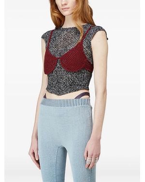 Isa Boulder Open-Back Knitted Tank Top - Blue