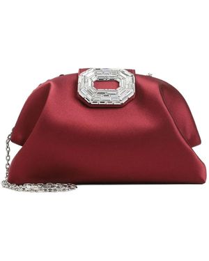 AMINA MUADDI Camelia Satin Clutch - Red