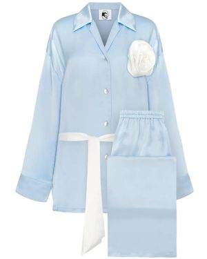 Sleeper The Rose Oversized Pajama Set - Blue