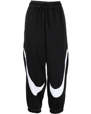 Nike Swoosh Logo-Print Track Trousers - Black