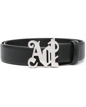 Palm Angels Pa Monogram Leather Belt - Black