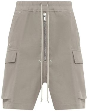 Rick Owens Cargobela Brushed-Twill Shorts - Grey