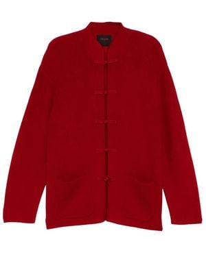 TEAM WANG design X Jdb Mandarin-Collar Cardigan - Red