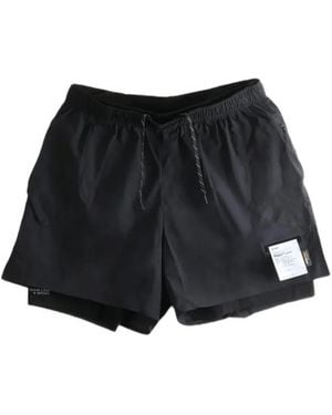 Satisfy Rippy 5" Layered Trail Shorts - Black