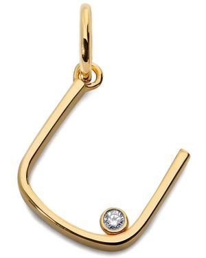 Monica Vinader Diamond Initial Pendant - Metallic