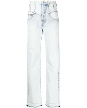 Isabel Marant Noemie High-Rise Straight-Leg Jeans - White