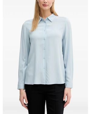 Benetton Chemise Boutonnée À Manches Longues - Blue