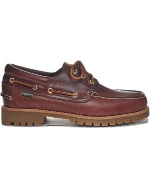 Sebago Leather Lace-Up Loafers - Brown