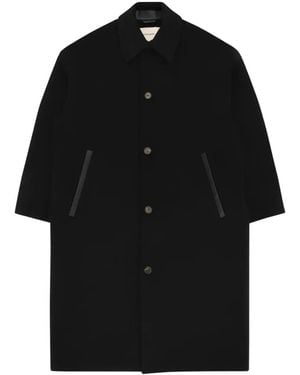 Entire studios Single-Breasted Wool Coat - Black
