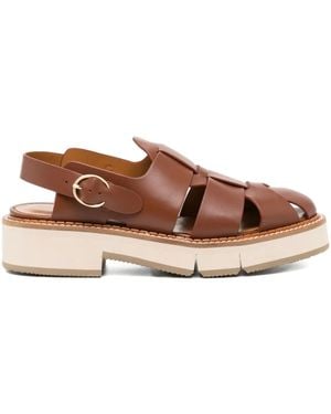 Robert Clergerie Buckle-Fastening Platform Court Shoes - Brown
