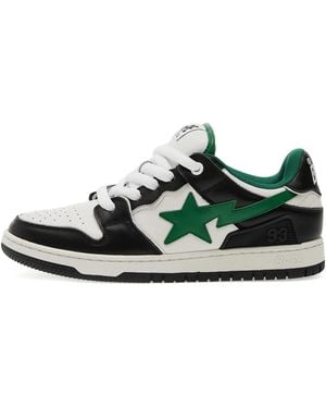 A Bathing Ape Bape Sk8 Sta #1 M2 Lace-Up Trainers - Green