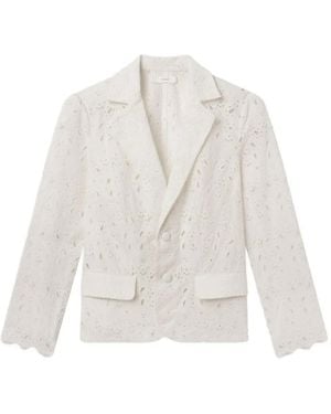 FRAME Paisley Eyelet Blazer - White