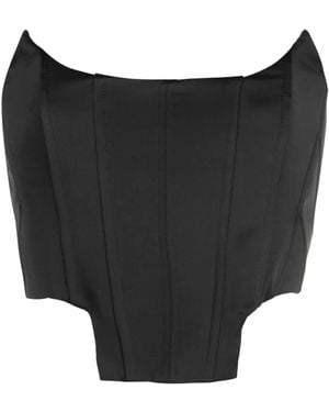 GIUSEPPE DI MORABITO Strapless Satin Corset Top - Black