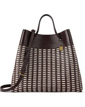 Mulberry Ebony & Eggshell Woven-Design Leather Tote Bag - Black