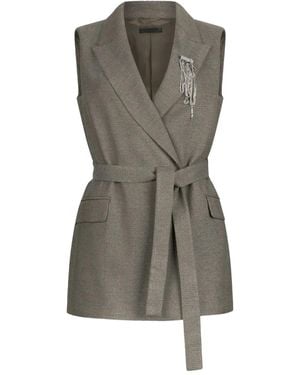 Liu Jo Chevron Brooch Waistcoat - Grey
