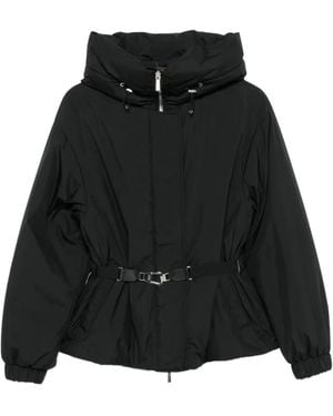 Moorer Giacca Con Cappuccio E Cintura - Nero