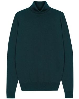John Smedley Connell Roll-Neck Sweater - Blue