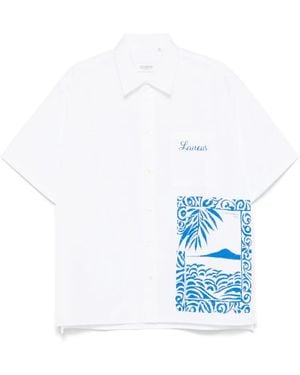 Laneus Logo-Print Shirt - Blue