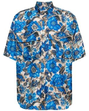 Moschino Oversized Allover Print Shirt - Blue