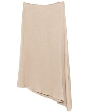Peserico Asymmetric-Hem Midi Skirt - Natural
