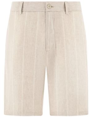 BOGGI Striped Bermuda Shorts - White