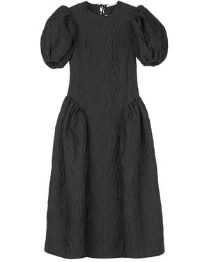 Cecilie Bahnsen Matelassé Puff-Sleeve Bali Dress - Black