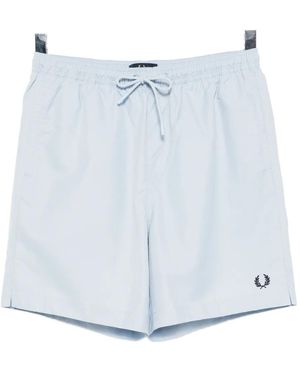 Fred Perry Short En Jean À Taille Élastiquée - Bleu