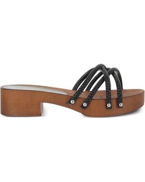 Market Rhinestone-Embellished Sandals - Brown