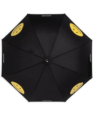 Moschino Smiley Logo-Print Umbrella - Black