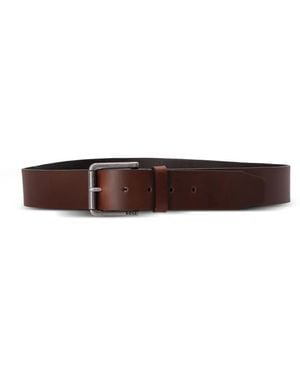 BOSS Schnallengürtel Aus Leder - Weiß