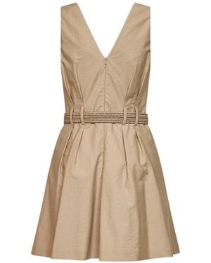 Brunello Cucinelli Belted Mini Dress - Natural