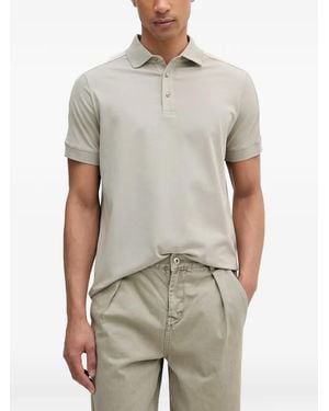 KARL LAGERFELD Logo-Tape Polo Shirt - Natural