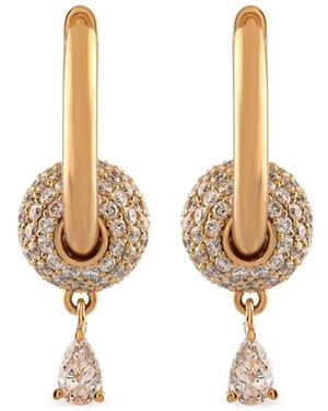 ROSEKEY 18kt Love Is In The Air Rotgoldcreolen mit Diamanten - Weiß