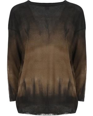 Avant Toi Tie-Dye Boat-Neck Jumper - Black