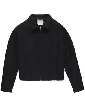 Courreges Logo-Patch Wool Jacket - Black
