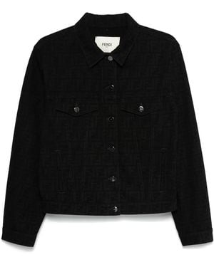 Fendi モノグラム デニムジャケット - ブラック