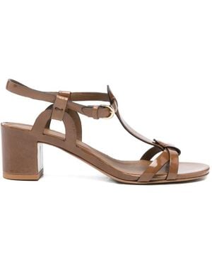 Roberto Del Carlo Betty T-Bar Block-Heel Sandals - Pink