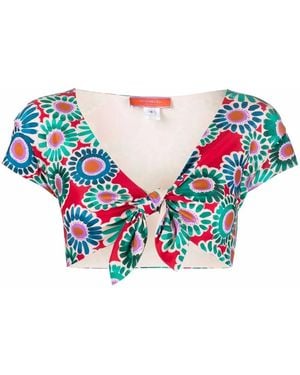 La DoubleJ Bikini Bardot Top - Blue