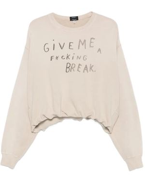 R13 Give Me A Break Baloon Cotton Sweatshirt - Natural
