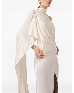 ANDAMANE Waverly Cape-Effect Maxi Dress - Natural