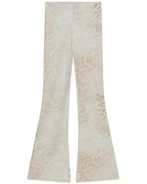 Guess Belen Animal-Print Flared Trousers - White