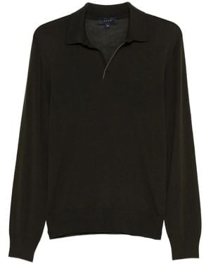 Sease Long-Sleeved Polo Shirt - Black