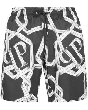 Philipp Plein Printed Swim Shorts - Grey