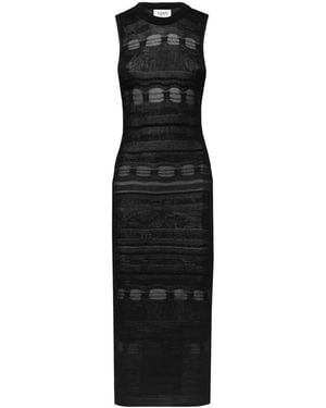 Laneus Open-Back Knit Dress - Black