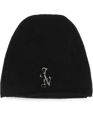 JUN/NAKAYAMA Logo-Plaque Beanie Hat - Black