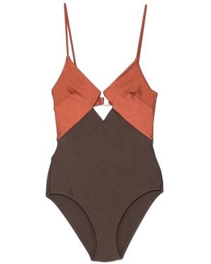 Zimmermann Aster Cut-Out Swimsuit - Brown