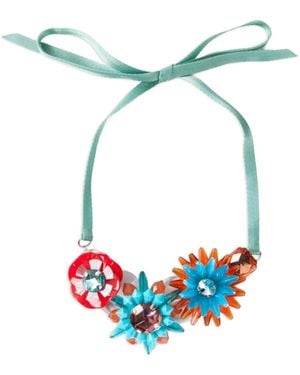 Marina Fossati Margaret Flower-Embellished Necklace - Blue