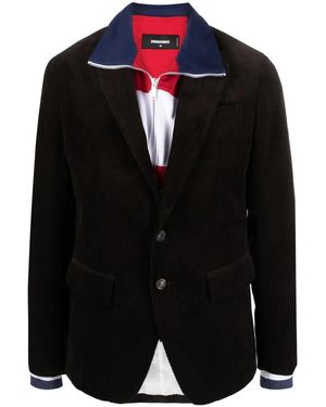 DSquared² Blazer Monopetto A Strati - Nero