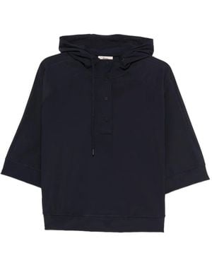 Herno Button-Fastening Hoodie - Blue