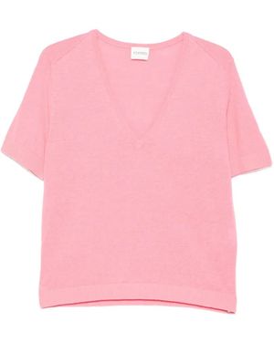Closed V-Neck Top - Pink